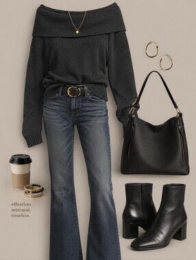Anthropologie Charcoal Off-Shoulder Sweater